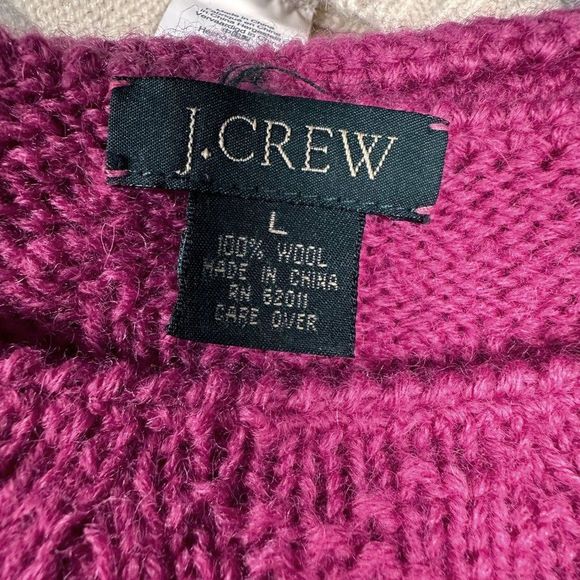 Vintage J. Crew Womens Pink Heavy Wool Sweater Size L Large - Picture 6 of 6